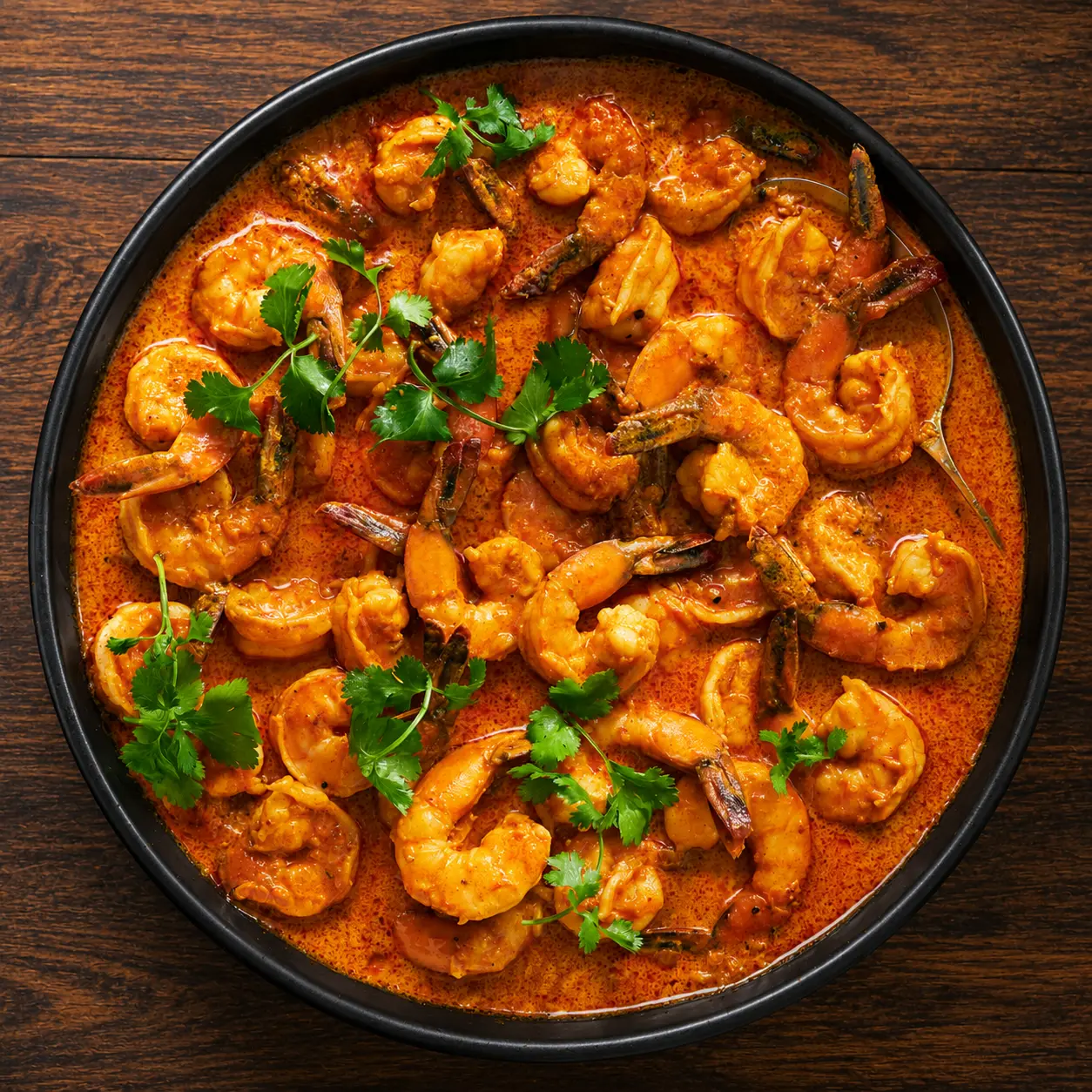 Shrimp curry in a fragrant, coastal-style gravy at Charisma Of India Winnipeg